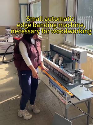 A post by @woodworkingmachinery88 on TikTok caption: Automatic edge banding machine, one molding, powerful function#woodworking #fyp #foryou #edge #Make #Hole #PVC #work 