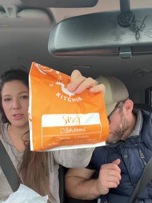 A post by @askabshow on TikTok caption: The @Popeyes vs. Chick-fil-A spicy chicken sandwich… my first one! #popeyes #chickfila #mukbang #norwegianelkhound 