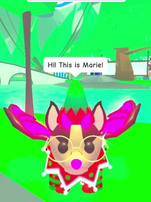 A post by @foreveraerin on TikTok caption: marie is the best weather reporter!! #adoptme#gaming#megabatdragon#raining#roblox#preppy#megapets#fyp#viral#actives?#blowup#trend#pinkchristmas#snowman#wfl#angelicaerin ib: @rblxpretzel