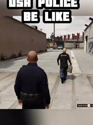 A post by @jerryxlion on TikTok caption: 🇺🇸🇺🇸 police be like #joke #meme #cops #usa #gta5 #gtafunny  original audio from @Kinja 