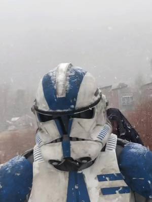 A post by @msf_productions on TikTok caption: Just some BTS- mother nature chose to shut us down. Production restarts in July 2024! #starwarsfanfilms #starwars #cosplay #shortfilm #clometrooper 