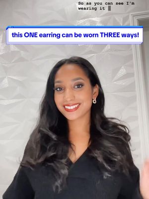 A post by @ashadalling on TikTok caption: my current fave!! ✨🫶🏽  Cubic Zirconia Double Hoop Earring 💠 Can be worn 2 ways, and as a necklace!  Available in silver and gold 🤩 click the link in my bio or checkout my instagram shop to get a pair for the holidays. #linkedbyasha #jewelry #versatilejewelry #hypoallergenicearrings 