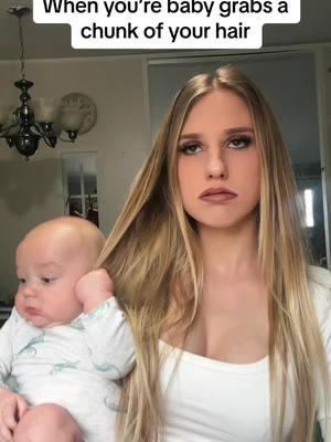 A post by @alyssa_kosakowski on TikTok caption: I wonder how much hair has been pulled out of my head the last 3 months😅 #foryou #teenmom #baby #hair #chunck #pulling #givemeit #clinicaldepression 