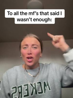 A post by @audreyduley92 on TikTok caption: I’ll never let anyone make me feel that way again, i’m more than enough & if you don’t see that it’s your loss babe🫶🏼 #fyp #foryoupage #funny #goodvibes #capcut #blowthisup #fypシ #Adios2023 #zyxcba #wlw #lgbt 