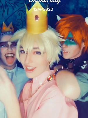 A post by @solarphase0 on TikTok caption: 3 YEARS since we dragged @Rowan into this 😭😂😭❤️ can't believe it #princesspeach #bowser #kingboo #powser #princepeach #mario #supermario #nintendo 