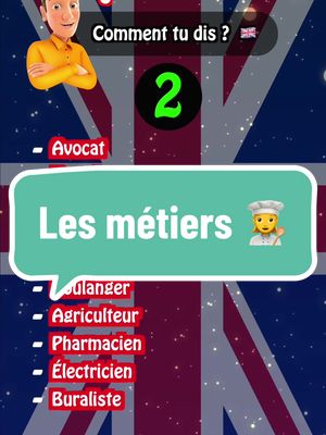 A post by @1min.de.voc on TikTok caption: Tu connaissais la traduction de ces métiers ? 💬 améliore ton anglais et ta culture 🇬🇧#anglaisfacile #apprendrelanglais #quizanglais #anglaisvsfrancais #profdanglais #apprendssurtiktok 