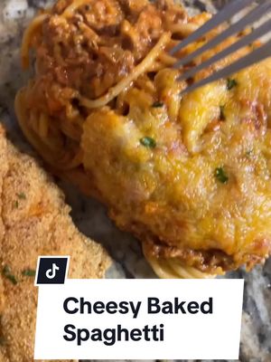 A post by @camillevaughn93 on TikTok caption: Come make some cheesy baked spaghetti with me! #fyp #MomsofTikTok #food #Foodie #Recipe #memphis 