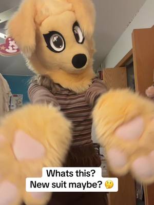 A post by @thatsfurredup on TikTok caption: I fell off the face of the earth and during that time I made a new fursuit 🤦‍♀️😭 so sorry #furry #furries #goldenretriever #furryfandom #fypage #fursona #fursuitmaker #fursuitmaking #fursuitmakers #newfursuit #fursuithead