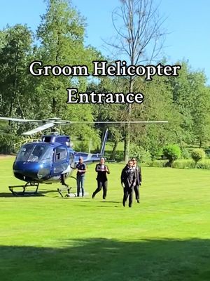 A post by @charlene_sutton on TikTok caption: Grooms deserve a grand entrance too🤵🏻‍♂️  #weddingentrance #groomentrance #wedding #helicopterentrance 