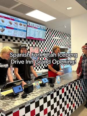 A post by @frederick on TikTok caption: @Iceberg Shakes grand opening Spanish Fork, Utah!  #spanishforkutah #icebergdriveinn #milkshakes #utahfoodie #grandopening #burgersandfries #fredpenney 