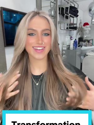 A post by @terrydunnhairdressing on TikTok caption: And you are just …. AMAZING perfect hair day #terrydunnhair #fyp #glasgow #transformation #blondehair #transformation #redkenshadeseq 