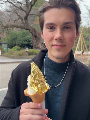 A post by @jeremyshada on TikTok caption: Kanazawa was one for the books 🎉 #japantravel #coupletravel #kanazawa #goldleaficecreamcone 