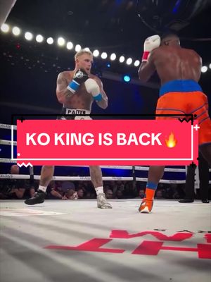 A post by @improveboxing on TikTok caption: 🥊💥 THE KO KING IS BACK! 💥🥊 Jake Paul demonstrated his power and technique in the ring with a devastating first-round KO! 🚀👊 A lead jab to warm up, followed by BOOM – a crushing uppercut that sent Andre August straight to dreamland. 🌙😴 #JakePaul #Boxing #Knockout #KO #FightNight #ChampionMindset #PowerPunch #SportsHighlights #BoxersOfInstagram #FightLife #Victory #improveboxing #fyp #Footwork 