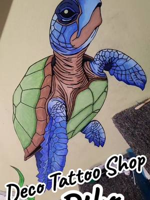 A post by @rikoquiero on TikTok caption: Tattoo Shop💈 Decoration d'entre tortue peinture #turtle #decomurale #peunture #tortue