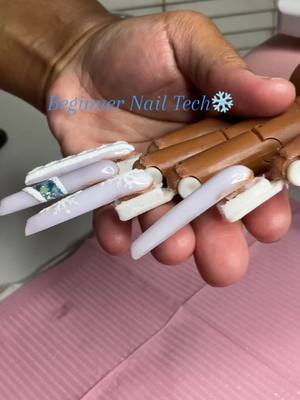 A post by @mz.steele on TikTok caption: #beginnernailtech #acrylicapplication #nailtechtiktok #nails💅 