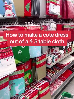 A post by @ladyboomboom on TikTok caption: Drag on a dime💲 Christmas Edition 🎄☃️#sewing #christmas #christmascostume #sewingtiktok @dollarama 