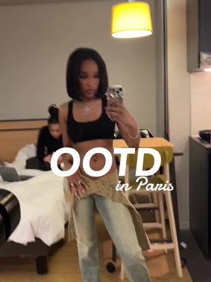 A post by @itscaarlashley on TikTok caption: OOTD in Paris 🇫🇷🥖 #paris #OOTD #paris #nightlife #jadedlondon #stonewashedjeans #ootn