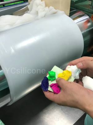 A post by @ycsiliconeproducts on TikTok caption: Blue+pink+green +yellow =?#silicone#siliconeproducts #siliconemixing 