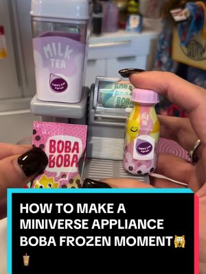 A post by @minitoys.42 on TikTok caption: Here’s how to make a Miniverse Appliance Boba🧋Frozen moment🎉 Make sure to follow me for more Mini Cooking and Miniverse tutorials ! @Miniverse #Miniverse #MiniverseMakeitMiniAppliances #MiniverseAppliances #MakeItMiniAppliances #MiniverseBobaMachine #MiniverseEspressoMachine #MakeItMini #MiniverseSodaFountain #Minicooking #fyp #foryou #foryoupage #christmas #viral#viralvideo #christmaspresent #Holidays #miniversefrozenmoment #miniversemakeitmini #miniatures #dollhouseminiatures #NewYears #MiniAppliances #MiniToys #Minis #MiniThings #Miniverseappliance 