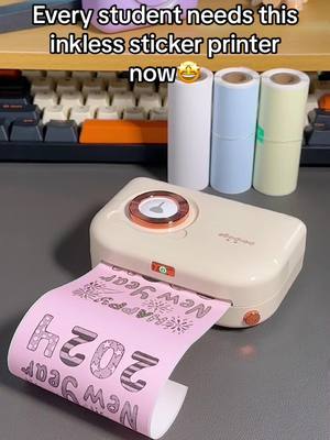 A post by @chidjs on TikTok caption: Anyone needs a mini printer that can print and sticker anything for you🤩 #TikTokShop #tiktokmademebuyit #gift #printer #miniprinter #thermalprinter #stickerprinter #printersoftiktok #fyp #tiktokshopping 