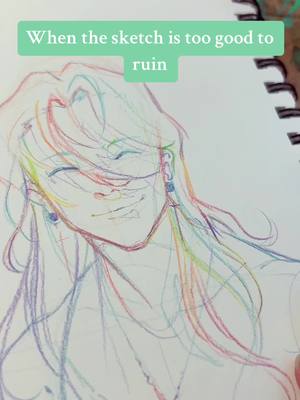 A post by @subbypar on TikTok caption: I did, in fact, ruin it. #traditional #digitalartist #artist #artistsoftiktok #prismacolor #coloredpencil #jjk #artist 