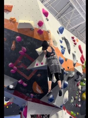 A post by @shecallsmelady on TikTok caption: Last proud send of the year with a V3 #climbing #bouldering #gym 