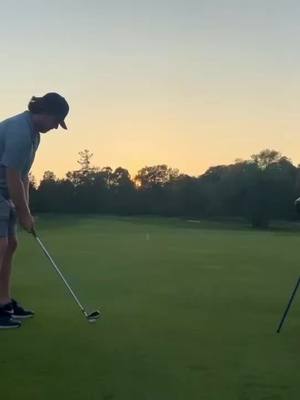 A post by @chrismillergolf on TikTok caption: Golden Hour 🌅⛳️  #golf #sunset #collegegolfer 