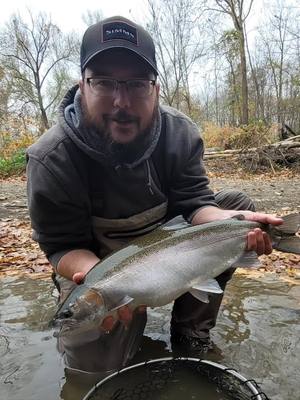 A post by @tylerolrogg on TikTok caption: come fish with me in 2024! #flyfishingnation #flyfishing #greatlakessteelhead #pennsylvania #fyp #2024 #bigfish 