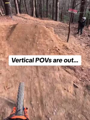 A post by @blake_cherubini on TikTok caption: Vertical makes trails look slow and easy. Bring back horizontal. Who cares if it doesn’t fill the entire screen. #2024 #mtb #mtblife 