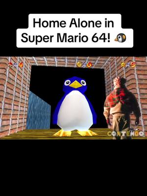 A post by @contendo_old on TikTok caption: Kevin visits Cool Cool Mountain, what will happen?! #supermario64 #meme #viral #fyp #gaming #homealone #kevinmcallister #supermario64ds #nintendods #vfx #edit 