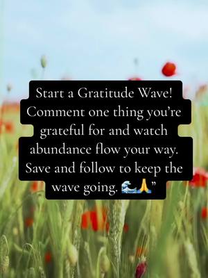 A post by @tapn2affirmations on TikTok caption: Let’s start a ripple of thankfulness that turns into a wave of abundance! Share what you’re grateful for, watch the wave grow, and feel the joy multiply. Every comment, every share, every moment of gratitude adds to this beautiful tide. Dive in, spread positivity, and let’s see how far our wave of gratitude can go! 🌊🙏 #LawOfAttraction #UnexpectedRiches #gratitude #abrahamhicks 