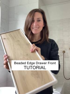 A post by @thelonegooseco on TikTok caption: Did you catch the sneak peek of the cabinet color at the very end?? It's the perfect color! Now, I'm just waiting on lighting and then I'll be sharing the final reveal of this project. Save the tutorial so you can add this detail to your next project. I absolutely love the simplicity of these drawer fronts with just enough interest from the thick beaded edge. If you are curious about the tools I used to make this, checkout my link in bio. 
