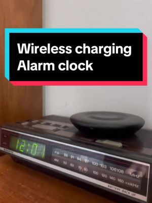 A post by @mrjackio on TikTok caption: Heres how i upgraded my broken radio alarm clock to include wireless charging! #retro #phone #DIY #clock #decor #70s #80s #90s #radio #wireless 