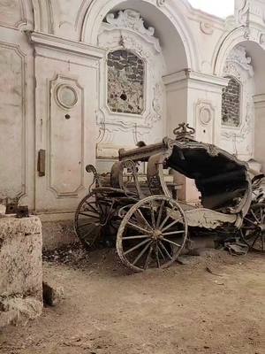 A post by @the_sparkler_ on TikTok caption: We found an old carriage inside an abandoned church in Italy.🤯 #abandoned #abandonedplaces #urbex #urbanexploring #Italy 