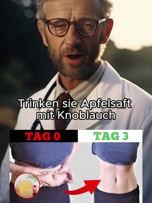 A post by @doktorvarga on TikTok caption: Trinken Sie Apfelsaft mit Knoblauch und Ihr Bauchfett wird in drei Tagen vollständig schmelzen #gesundheit #gesund #hausmittel 