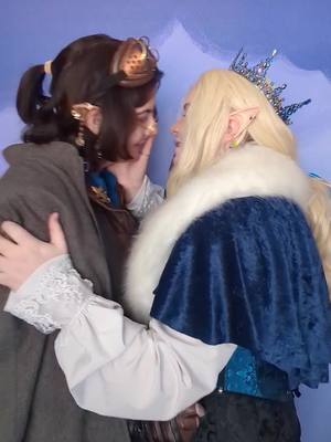 A post by @heyhaycosplay on TikTok caption: what if they KISSED (but also no, I did not actually kiss @sherbert / rina ) #raemondmorningstar #everettmorningstar #fablesmpgaygrandads #fablesmpcosplay #fablesmp 