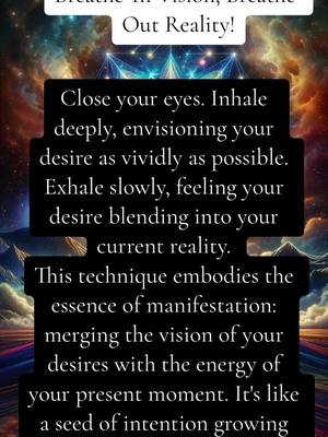 A post by @tapn2affirmations on TikTok caption: Unveil the magic of manifestation with a simple breath. Our 'Breathe-In Vision, Breathe-Out Reality' technique is a doorway to transforming dreams into reality. Just one breath away from the life you desire. ✨ Try it, feel it, share your experiences. #lawofattractiontips #lawofattraction #manifestation #mainifest 