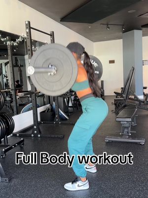 A post by @strong_mom on TikTok caption: Full body Seshh 💦 You don’t want to miss this one, make sure to hit save and give it a try later!!! ▫️Barbell front squat 3x12 ▫️RDL 3x12 ▫️DB deadlift to reverse lunge press 3x8 ▫️Barbell row 3x10 ▫️Bird dog single arm row 3x10 ▫️Assisted Dips 4x6 #strongmom #aabodyfit #fitmom #fullbodyworkout #fullbody