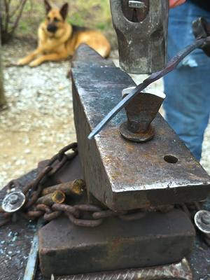 A post by @newtonsknives on TikTok caption: Hot cutting some Steel                                       #handcrafted #handmade #handcrafts #handmadegifts #kentucky #giftideas #giftideas #viral #trend #follow #like4likes #trendy #share #blacksmith #blacksmithing #Outdoors #create #sharethis #trending #trendingvideo #blacksmiths #blacksmithtiktok 