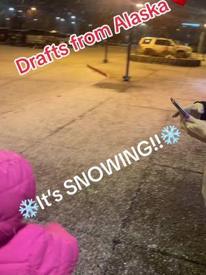 A post by @ms.aliciamarie on TikTok caption: They had been waiting as patiently as their little bodies could for it to snow ❄️ #drafts #ragincajuntakesonalaska 