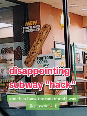 A post by @hail_sadist on TikTok caption: uh yes, I'll have a spicy Italian on a foot long cookie please and thank you! 🍪🍾💃🏼🎉🍾 #subway #subwayeatfresh #subwaysandwiches #subwayrestaurant #sandwhich #footlong #fivedollarfootlong #food #subwayfood #eatfreshrefresh #fyp #cookies #churros #sub #longervideos #treatyourself 