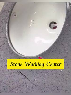 A post by @hongyuntilecutter on TikTok caption: The stone working center processes a basin hole in 5 minutes, milling and edge grinding, and the operation is simple.