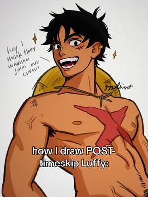 A post by @gyzeliiart on TikTok caption: Luffy will always be my little meow meow🥺🩷 He is so fun to draw #onepiece #luffy #monkeydluffy #anime #fypシ ( just incase: FAKE BODY !! FAKE BODY!!! He is lines on a screen pls)