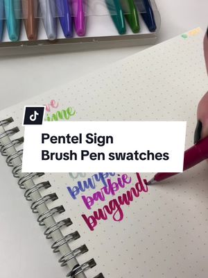 A post by @lettersandlettering on TikTok caption: Swatch names master #lettersandlettering #handlettering #pentel #swatches 