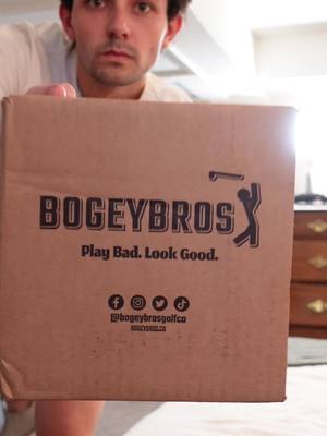 A post by @ethanjameswelsh on TikTok caption: Unboxing the latest fun finds from @bogeybrosgolfco 📦😄! Can't wait to show off these hilarious and stylish golf threads on the course! ⛳️🤣 #BogeyBrosUnboxed #GolfLife #FashionParTee #UnboxingFun #GolfHumor #TrendyTees #BogeyStyle