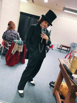 A post by @caprisun_cos on TikTok caption: There you are! Timelapse of getting into John Jasper in The Mystery of Edwin Drood 🎭 #edwindrood #mysteryofedwindrood #musical #musicaltheatre #musicaltheatreactor #actor #theatreactor #mua #makeupartist #johnjasper 