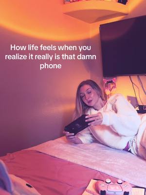 A post by @sunflowerflow on TikTok caption: It really is that damn phone 👀 #cozyathome #cute #pink #soft #sunsetlamp 