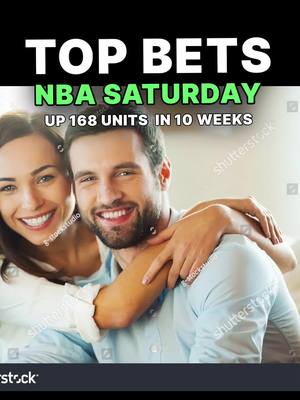 A post by @profitlinebets on TikTok caption: Up 168 units past 10 weeks | 2/3 Saturday NBA Bets | #basketball #sportsbetting #sports #NBA