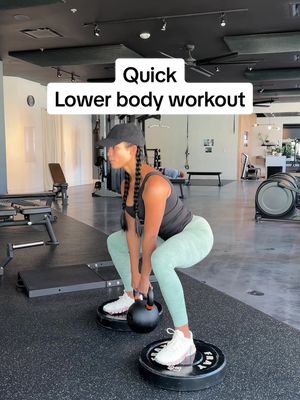 A post by @strong_mom on TikTok caption: Finally starting to see the strength gains come to life 💪🏾 First time lifting 90lbs on RDL 😮‍💨 and it felt so good. Coming at you with a quick Lower workout 🍑 with minimal equipment necessary 🙌🏾 Hit save for those days when you’re short on time, limited on equipment or just don’t want to run around the gym for each exercise 😁 💚Sumo Squat 3x15 (Followed by ⤵️) 💚In and out jump squats 3x10 💚Deficit reverse lunge 3x10 each side 💚Barbell RDL 3x12 #aabodyfit #strongmom #lowerbodyworkout #trainharder #sweat #strongwoman #momlife #momswholift #fitmom #personaltrainer #fitnessgoals 