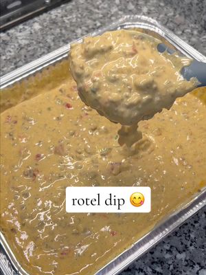 A post by @dineinwithdenise on TikTok caption: easy superbowl snack!!! You can never go wrong with some rotel 😋 What do yall call it where your from?   #superbowlsnacks #footballfood #superbowlfood #rotel #appetizers #roteldip #taylorswift 